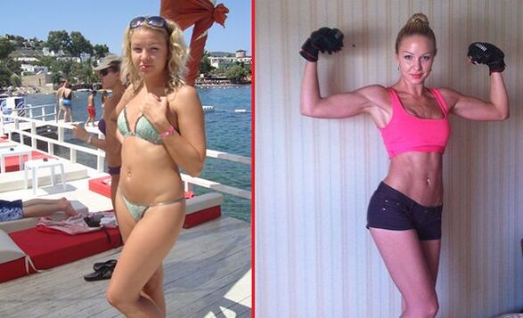 fotografije pred in po povečanju dojk s pomočjo športa